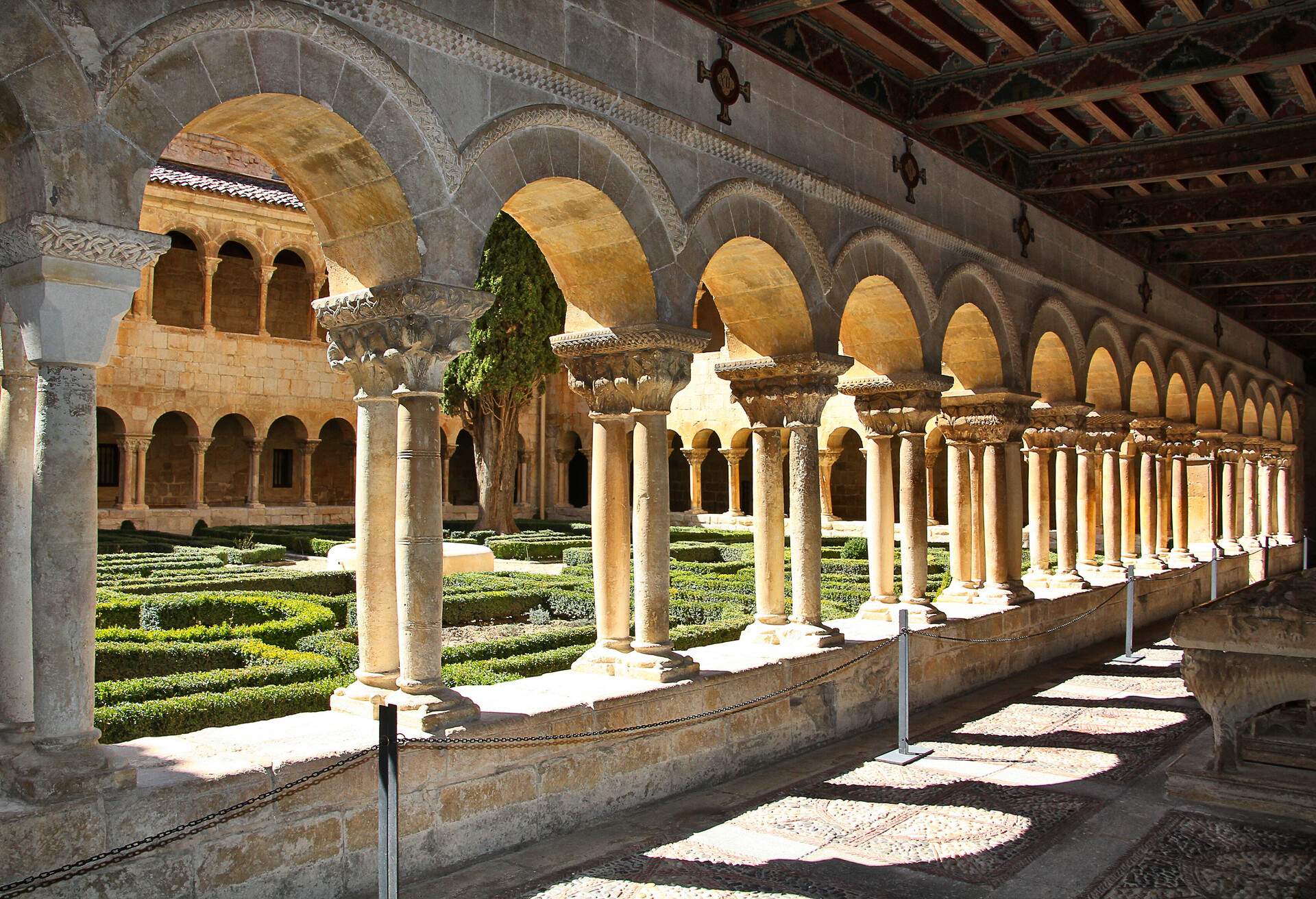 Details of the columns of the famous Monastery of Silos in Spain